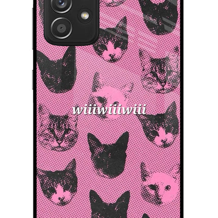 Pink Cats Samsung A52/A52s 5G Glass Case Back Cover by Casekaro