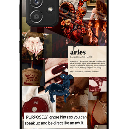 Zodiac Aries Samsung A52/A52s 5G Glass Case Back Cover by Casekaro