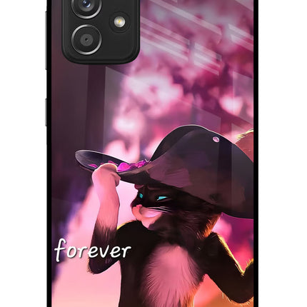 Forever Cat Samsung A52/A52s 5G Glass Case Back Cover by Casekaro