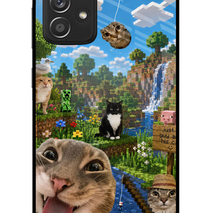 Minecraft Cat Chaos Samsung A52/A52s 5G Glass Case Back Cover by Casekaro
