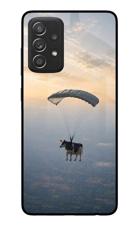 Skydiving Cow Samsung A52/A52s 5G Glass Case