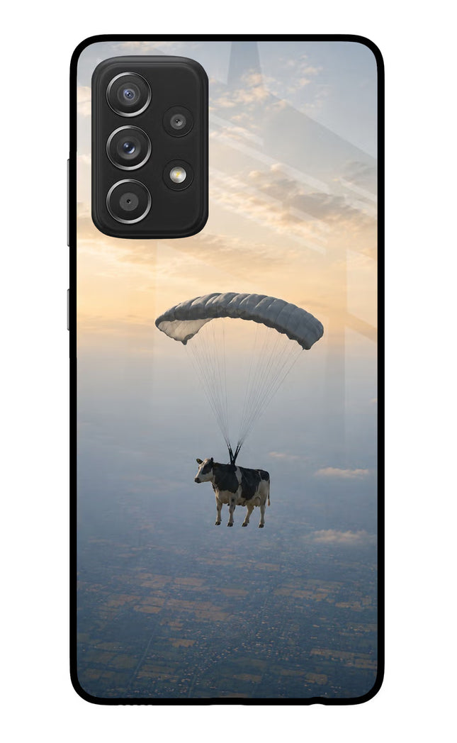 Skydiving Cow Samsung A52/A52s 5G Glass Case