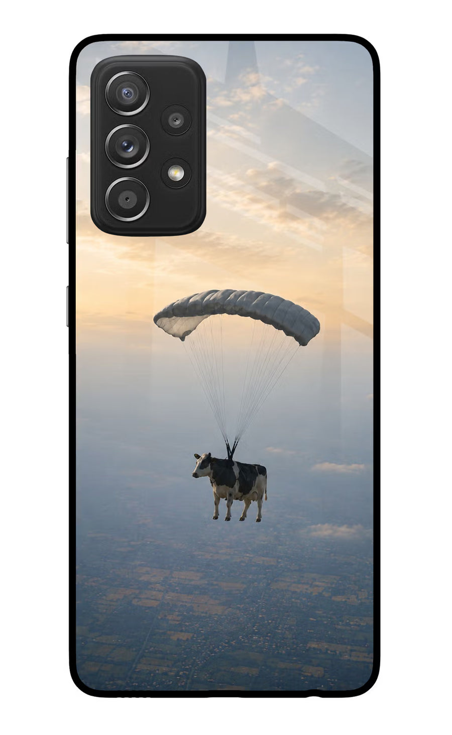 Skydiving Cow Samsung A52/A52s 5G Back Cover, Glass case