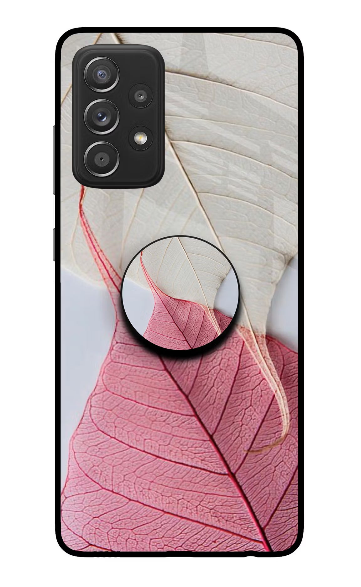 White Pink Leaf Samsung A52/A52s 5G Pop Case by Casekaro