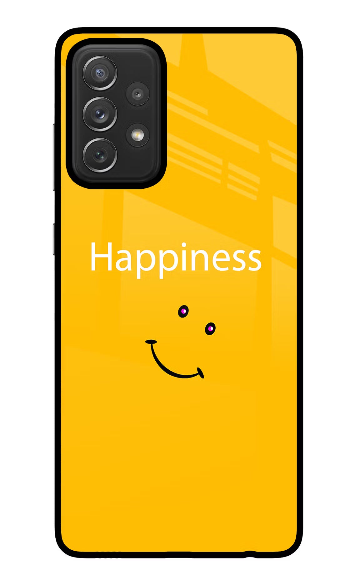 Happiness With Smiley Samsung A72 Glass Case