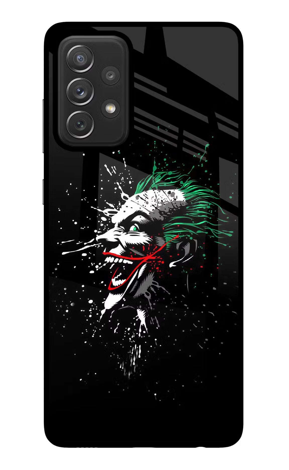 Joker Samsung A72 Glass Case Back Cover by Casekaro