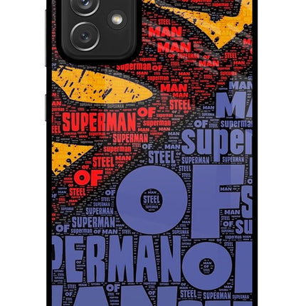 Superman Samsung A72 Glass Case Back Cover by Casekaro