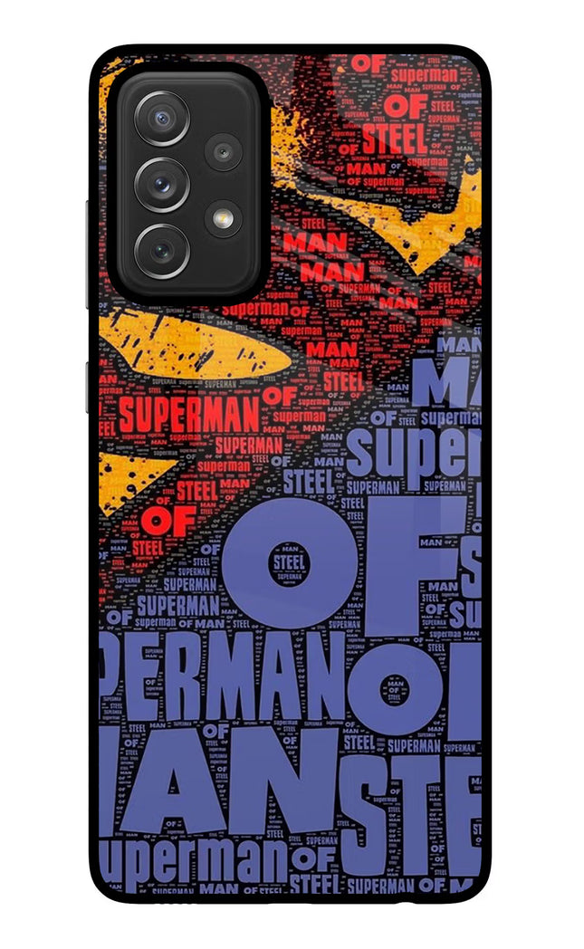Superman Samsung A72 Glass Case Back Cover by Casekaro