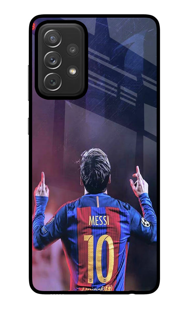Messi Samsung A72 Glass Case Back Cover by Casekaro