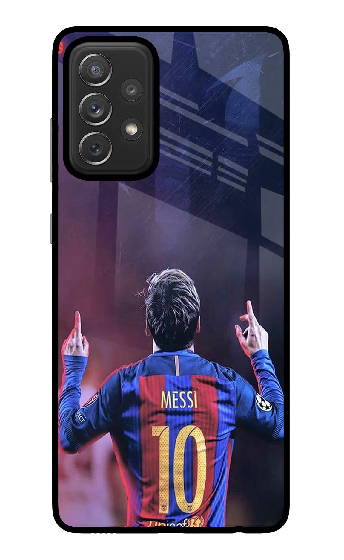 Messi Samsung A72 Glass Case