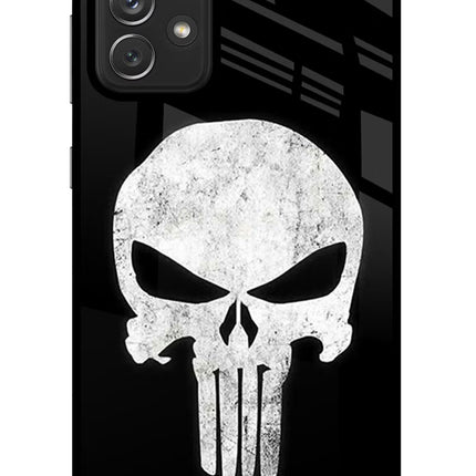 Punisher Skull Samsung A72 Glass Case Back Cover by Casekaro