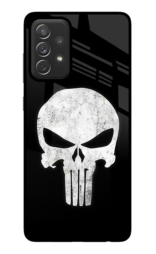 Punisher Skull Samsung A72 Glass Case Back Cover by Casekaro