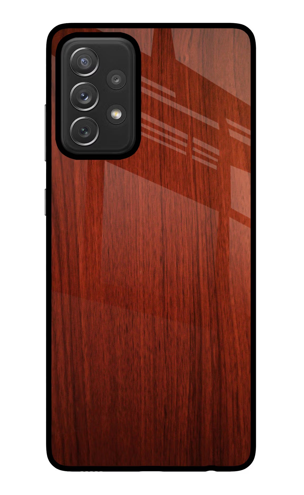 Wooden Plain Pattern Samsung A72 Glass Case Back Cover by Casekaro