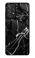 Black Marble Pattern Samsung A72 Glass Case