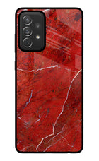 Red Marble Design Samsung A72 Glass Case
