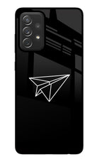 Paper Plane White Samsung A72 Glass Case