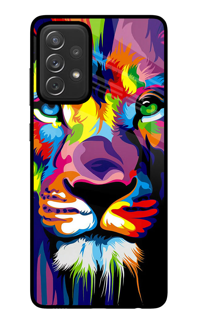 Lion Samsung A72 Glass Case Back Cover by Casekaro