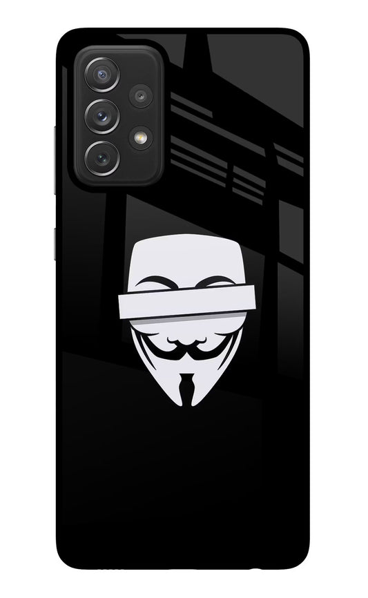 Anonymous Face Samsung A72 Glass Case