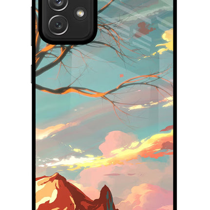 Scenery Samsung A72 Glass Case Back Cover by Casekaro
