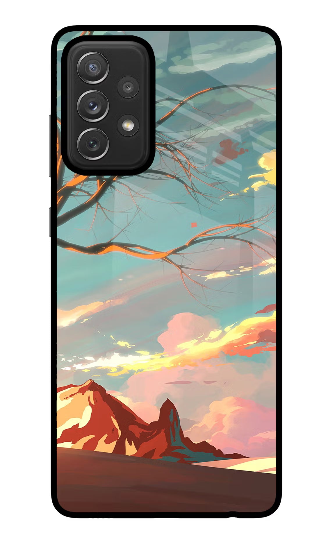 Scenery Samsung A72 Glass Case Back Cover by Casekaro