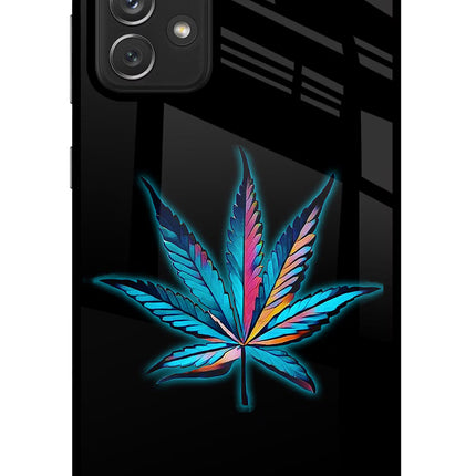 Weed Samsung A72 Glass Case Back Cover by Casekaro
