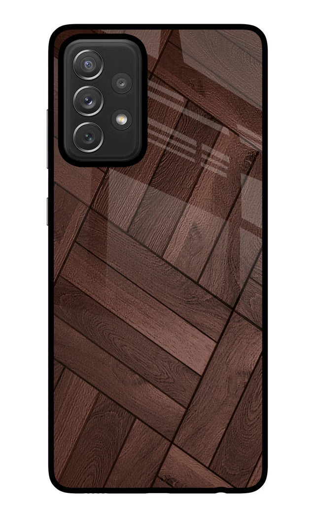 Wooden Texture Design Samsung A72 Glass Case Back Cover by Casekaro