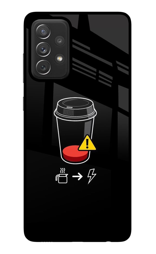 Coffee Samsung A72 Glass Case Back Cover by Casekaro