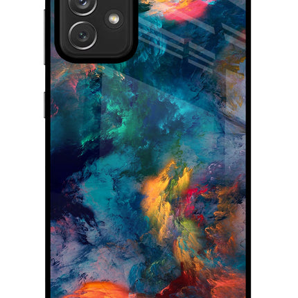 Artwork Paint Samsung A72 Glass Case Back Cover by Casekaro