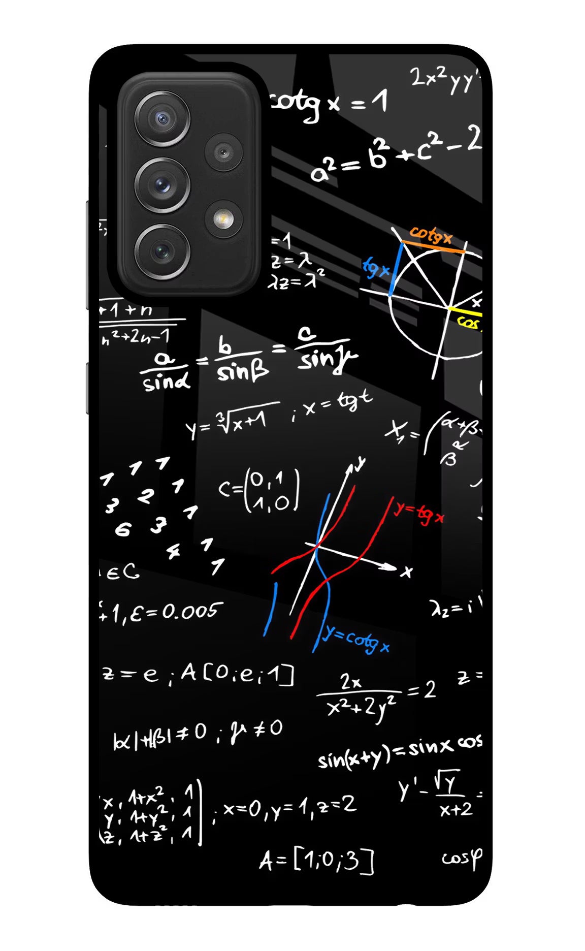 Mathematics Formula Samsung A72 Glass Case Back Cover by Casekaro