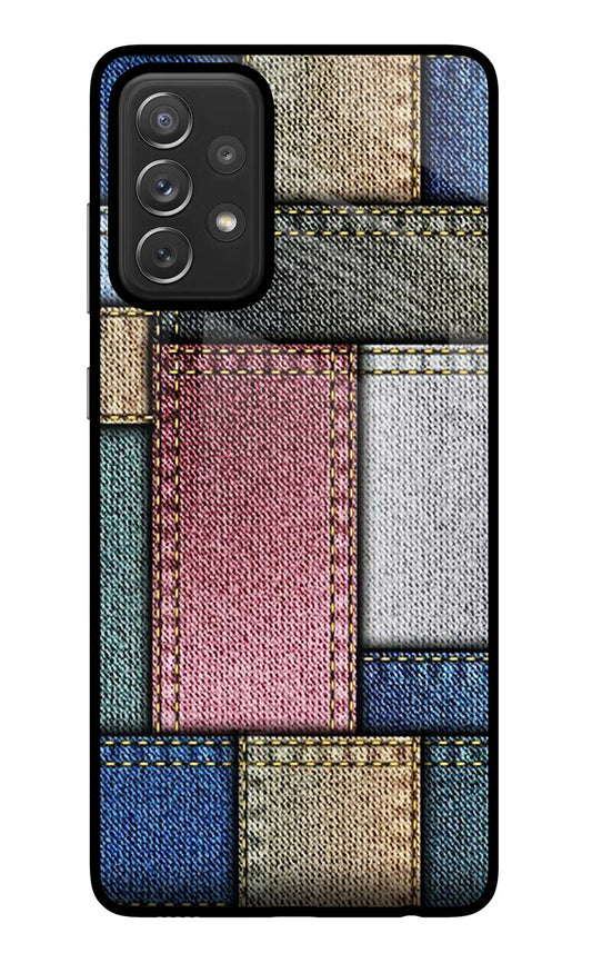 Multicolor Jeans Samsung A72 Glass Case