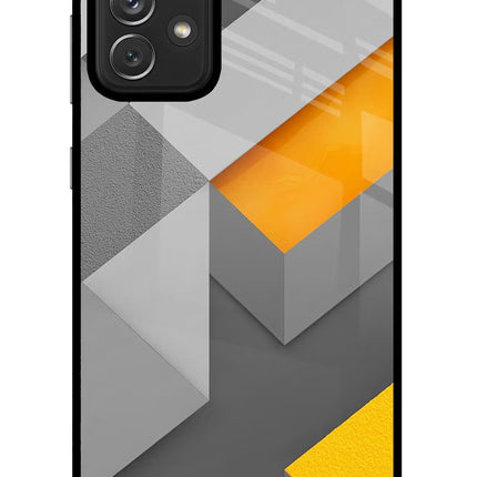 Abstract Samsung A72 Glass Case Back Cover by Casekaro