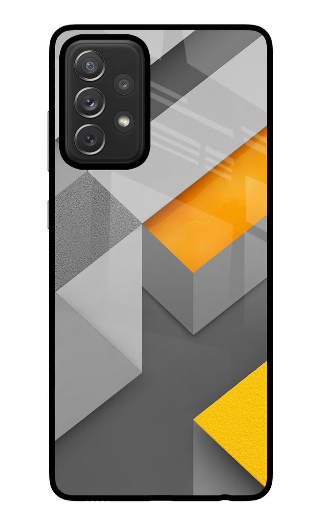 Abstract Samsung A72 Glass Case Back Cover by Casekaro