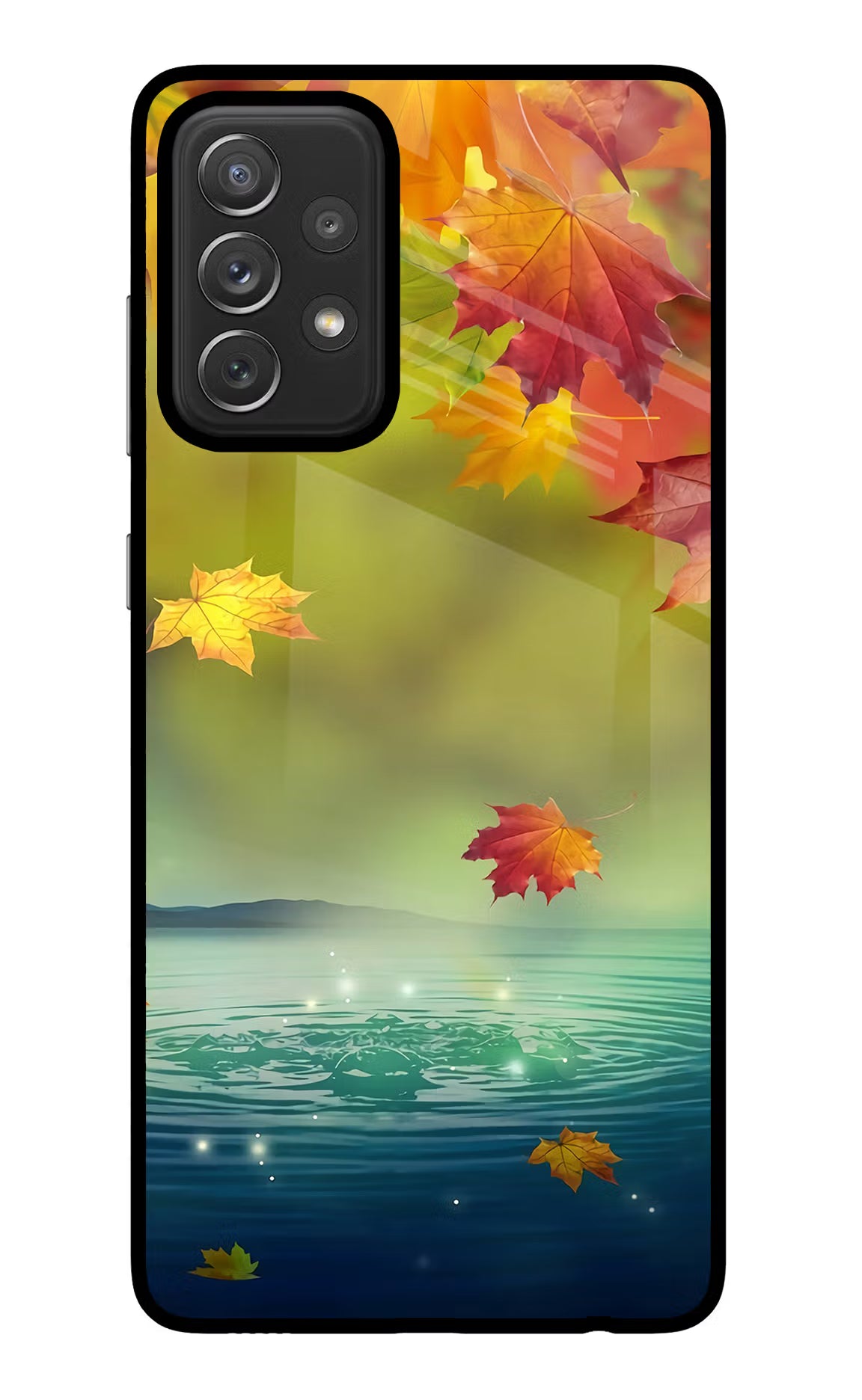 Flowers Samsung A72 Glass Case Back Cover by Casekaro