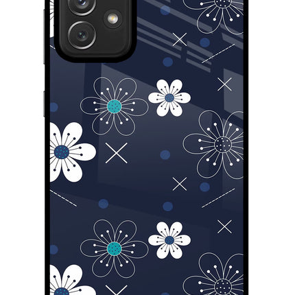Flowers Samsung A72 Glass Case Back Cover by Casekaro