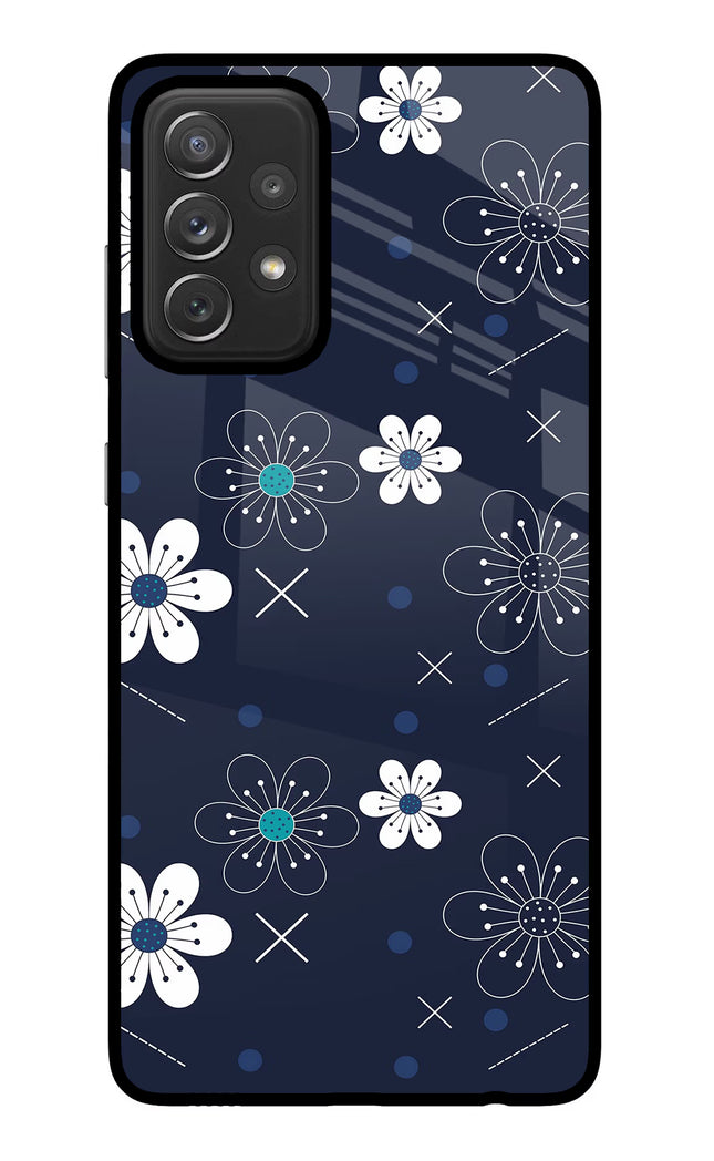 Flowers Samsung A72 Glass Case Back Cover by Casekaro
