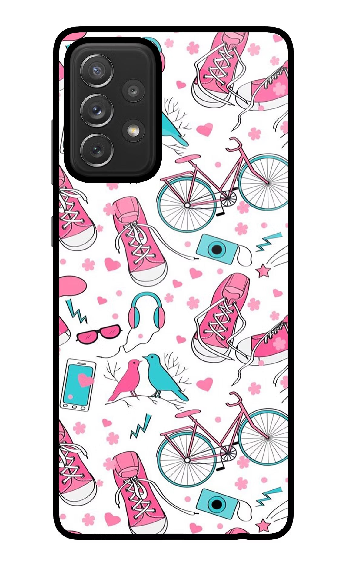 Artwork Samsung A72 Glass Case Back Cover by Casekaro