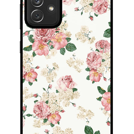Flowers Samsung A72 Glass Case Back Cover by Casekaro
