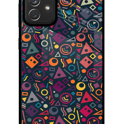 Geometric Abstract Samsung A72 Glass Case Back Cover by Casekaro