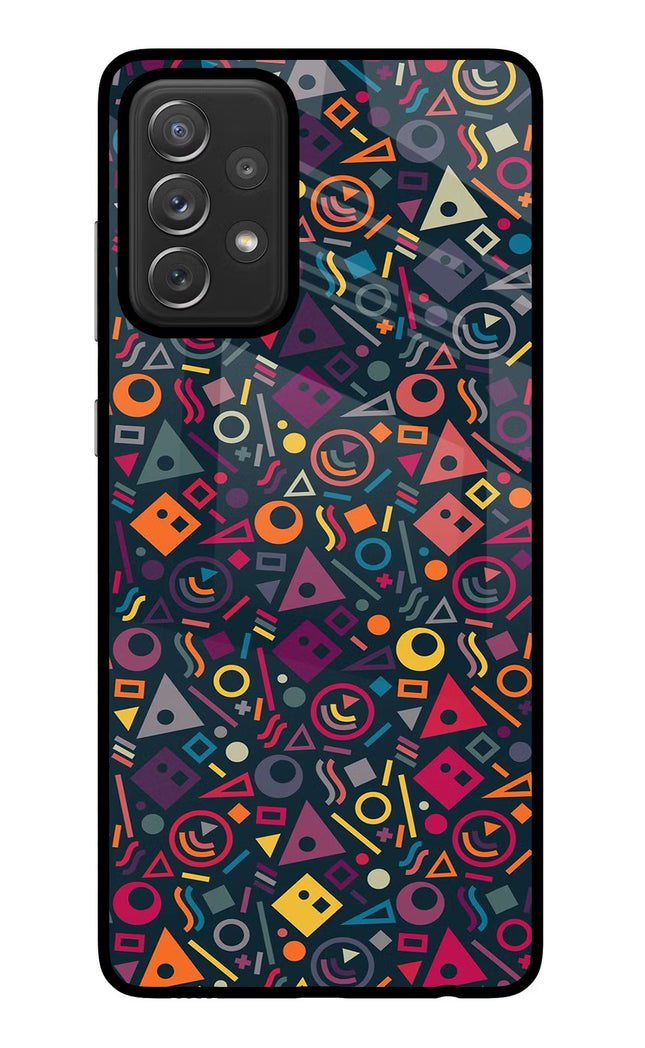 Geometric Abstract Samsung A72 Glass Case Back Cover by Casekaro