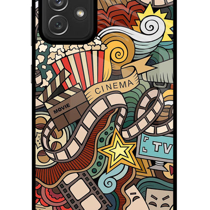 Cinema Abstract Samsung A72 Glass Case Back Cover by Casekaro