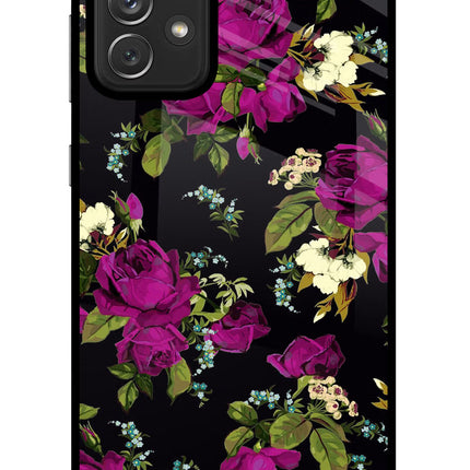Flowers Samsung A72 Glass Case Back Cover by Casekaro
