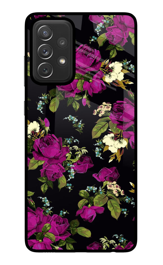 Flowers Samsung A72 Glass Case Back Cover by Casekaro