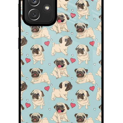 Pug Dog Samsung A72 Glass Case Back Cover by Casekaro