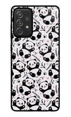 Cute Panda Samsung A72 Glass Case Back Cover by Casekaro