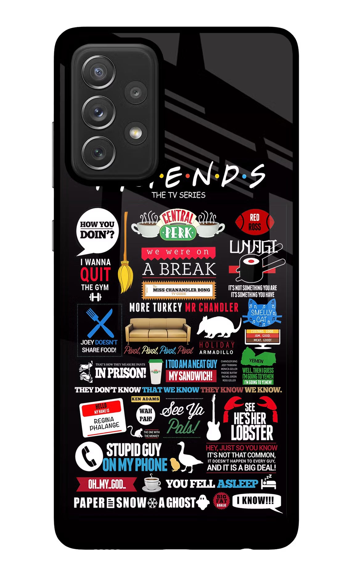 FRIENDS Samsung A72 Glass Case Back Cover by Casekaro