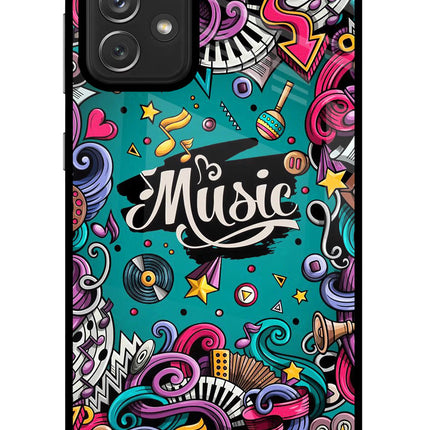 Music Graffiti Samsung A72 Glass Case Back Cover by Casekaro