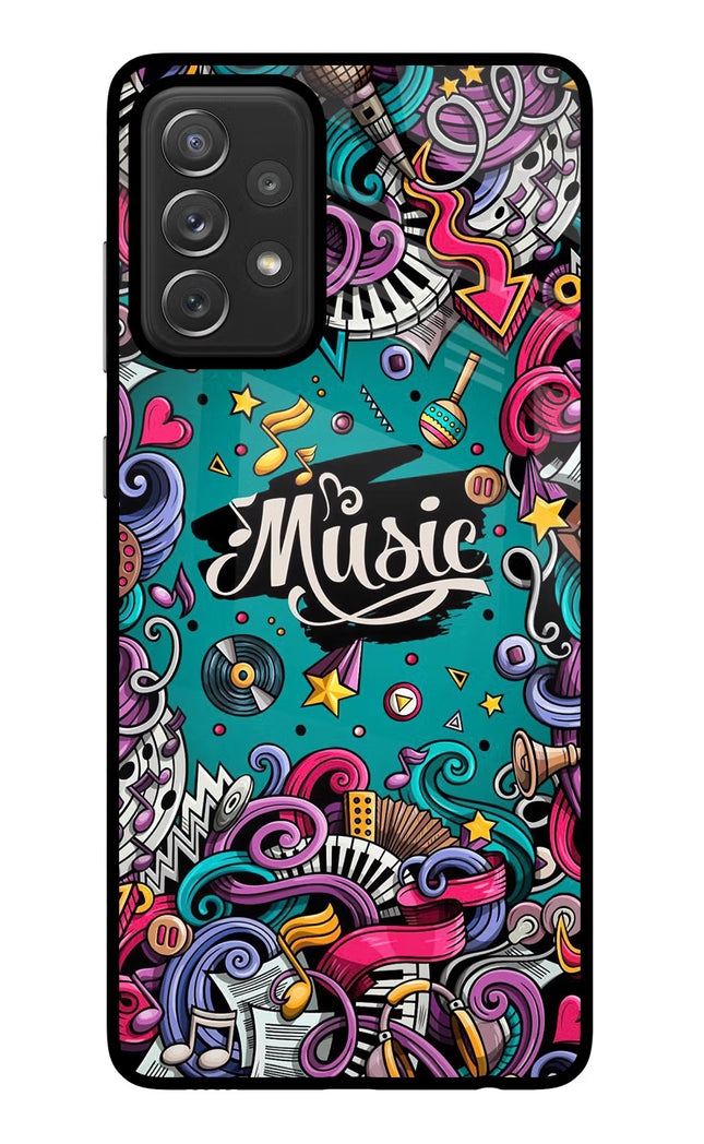 Music Graffiti Samsung A72 Glass Case Back Cover by Casekaro