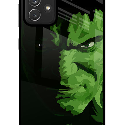 HULK Samsung A72 Glass Case Back Cover by Casekaro