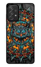 Angry Owl Art Samsung A72 Glass Case