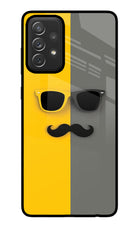 Sunglasses with Mustache Samsung A72 Glass Case